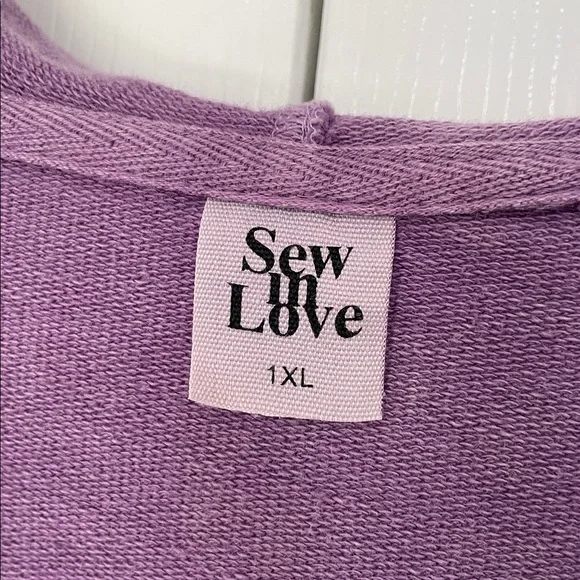 Sew In Love Purple Tye Dye Mint Hooded Short Sleeve Hooded Top Womens Size 1X - Picture 6 of 9